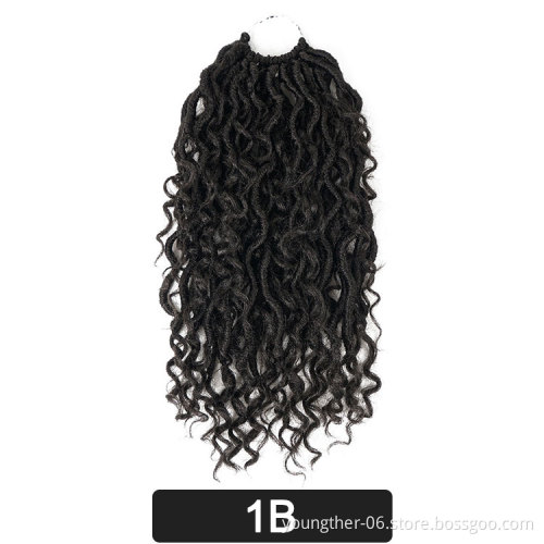 14 18 Inch Curly Faux River Locs Crochet Hair Extensions  Locs Crochet Goddess Faux Locs Braid
